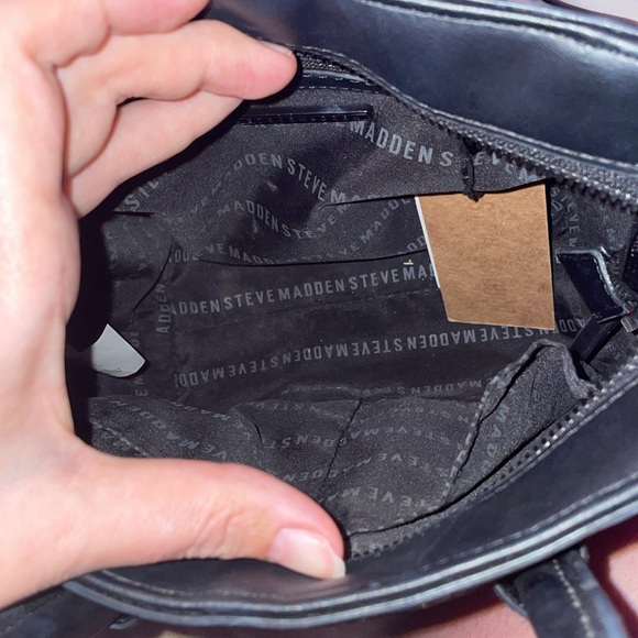 Steve Madden black embossed tote purse - Picture 3 of 4